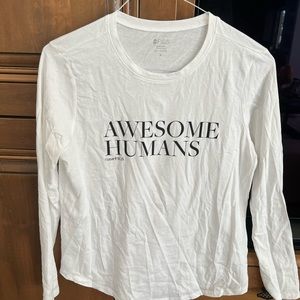 Figs long sleeve white tee M